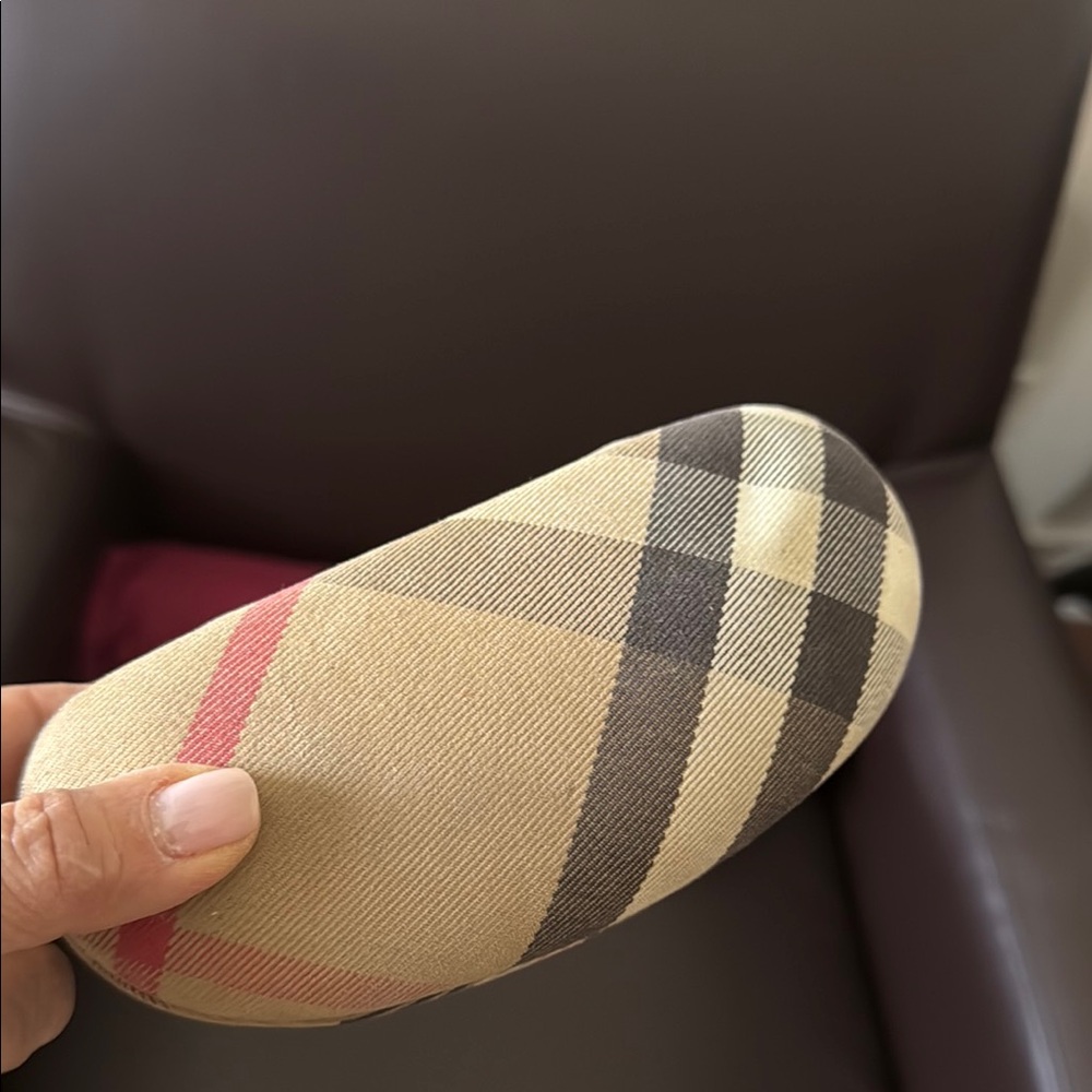Plaid Burberry Sunglasses Case with sunglasses